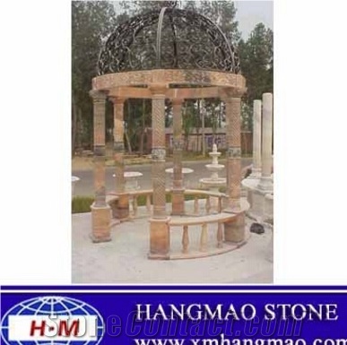 Beige Marble Garden Pavilion Design