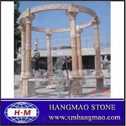 Cheap Red Garden Marble Pavillion