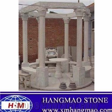 Cheap Stone Outdoor Kiosk, Grey Marble Gazebo