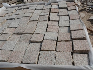China Cheap G682 Golden Sunset Granite Nature Split Cobble Stone,Flamed Cobble Stone, Tumbled Cobble Stone