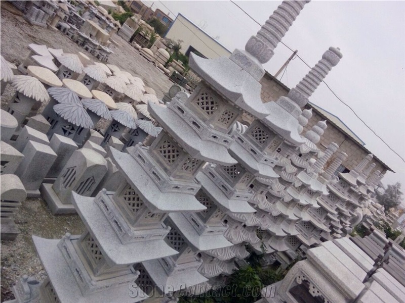 China Local Grey Granite Pagodas for Sale