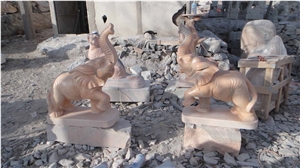 Decorative Small Garden Marble Elephant Statues
