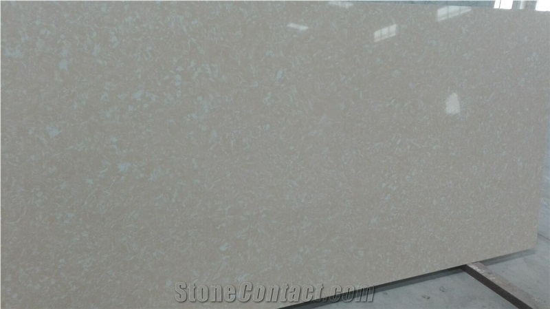 Hot Light Grey Artificial Quartz Stone Slab for Luxurious Flooring