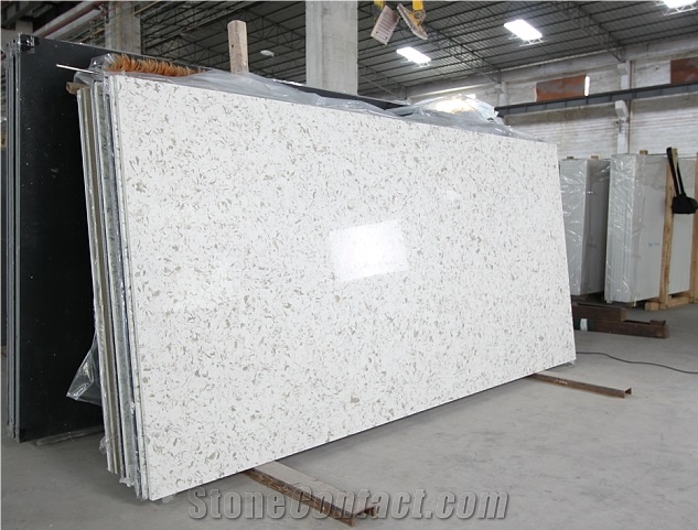 Shining White Quartz Stone Slab & Pure White Quartz Stone
