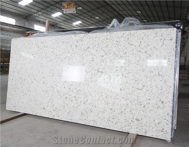 Shining White Quartz Stone Slab & Pure White Quartz Stone