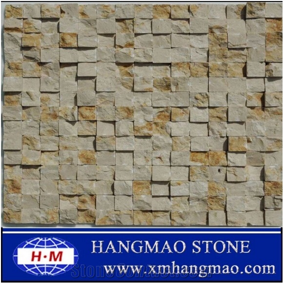 Slate Pattern Mosaic Paving, Beige Slate Mosaic