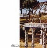 Stone Column Outdoor Gazebo, Beige Marble Gazebo