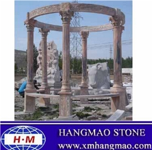 Stone Outdoor Granite Pavillion, Pink Granite Gazebo