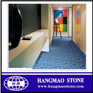 Tiles Floor Blue Glass Mosaic Tile