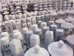 Various Designs China G603 Granite Stone Lanterns