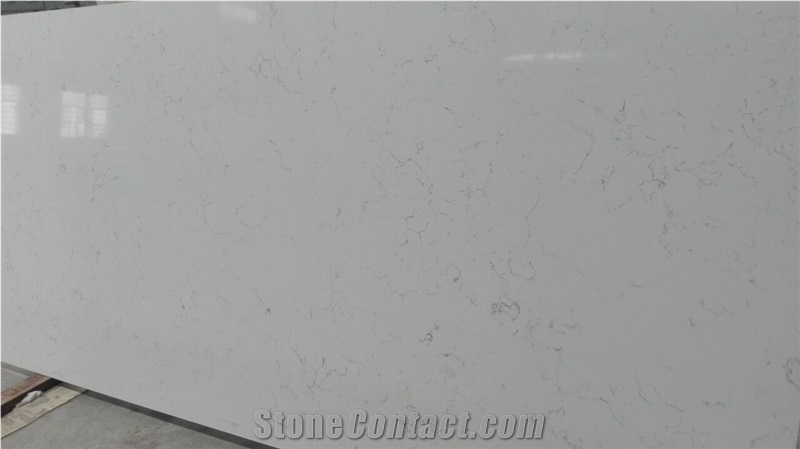 White Artificial Quartz Stone,Artificial Stone Slabs, Carrara White Veined Quartz Stone