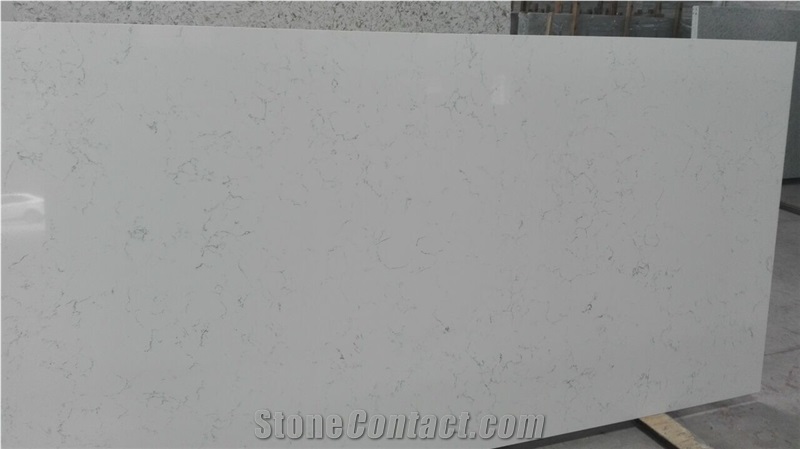 White Artificial Quartz Stone,Artificial Stone Slabs, Carrara White Veined Quartz Stone