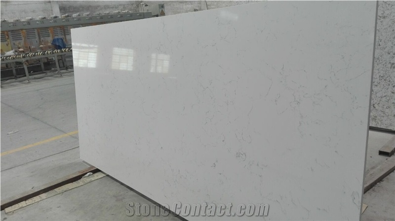White Artificial Quartz Stone,Artificial Stone Slabs, Carrara White Veined Quartz Stone