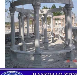 Wholesale Grey Marble Carving Kiosk Gazebo