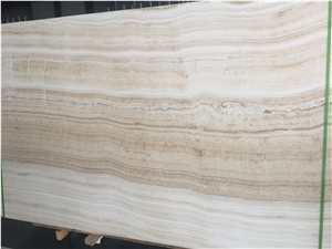 White Tiger Onyx Vein Cut Slab, Turkey White Onyx