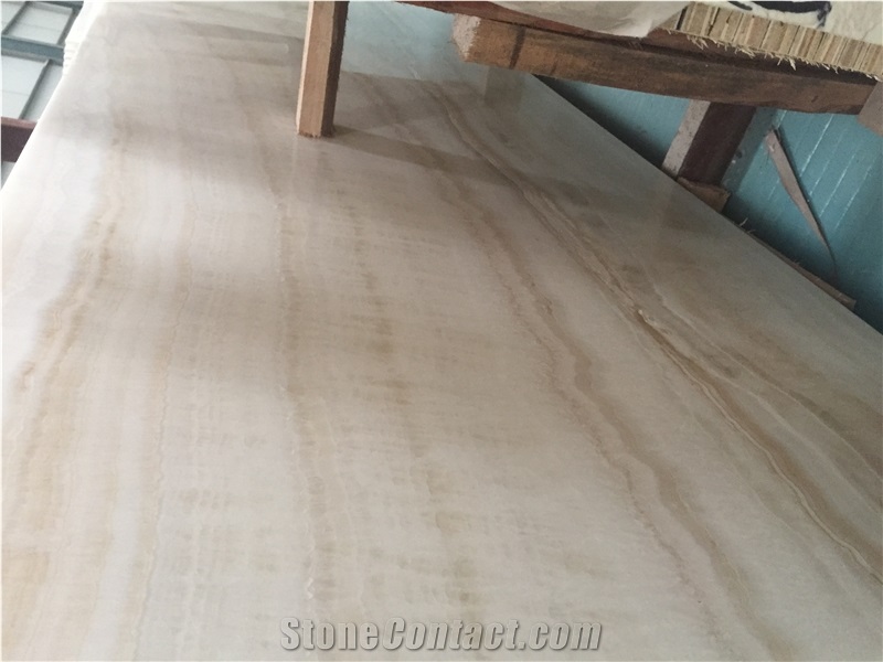 White Tiger Onyx Vein Cut Slab, Turkey White Onyx
