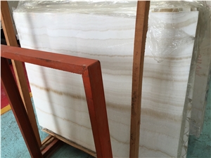 White Tiger Onyx Vein Cut Slab, Turkey White Onyx