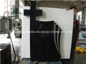 Absolute Black Monument, Hebei Black Granite Tombstone/Cross Tombstones/Cemetery Tombstones /Memorial /Gravestone