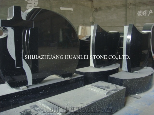 Absolute Black Monument, Hebei Black Granite Tombstone/Cross Tombstones/Cemetery Tombstones /Memorial /Gravestone