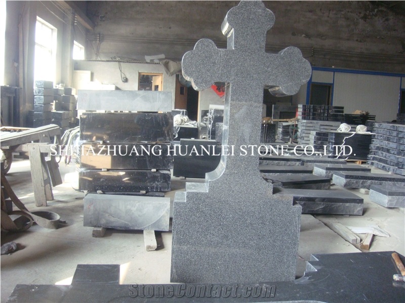 Absolute Black Monument, Hebei Black Granite Tombstone/Cross Tombstones/Cemetery Tombstones /Memorial /Gravestone