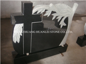 Absolute Black Monument, Hebei Black Granite Tombstone/Cross Tombstones/Cemetery Tombstones /Memorial /Gravestone