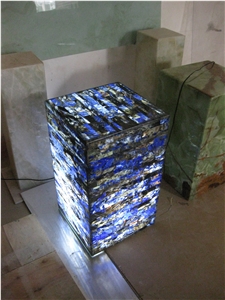 Blue Onyx Lamp Box Backlit (J045)
