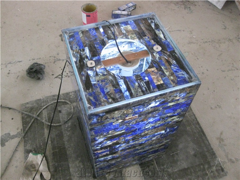 Blue Onyx Lamp Box Backlit (J045)