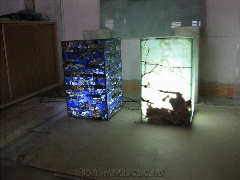 Blue Onyx Lamp Box Backlit (J045)