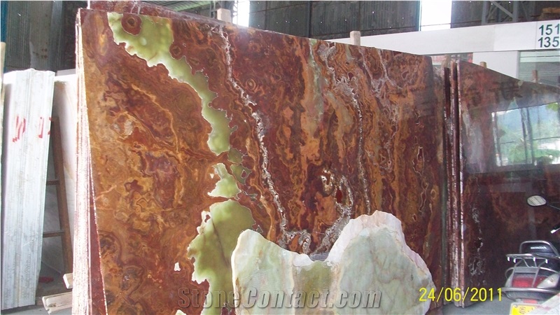 Golden Onyx Glass Lamp Box (Z07)