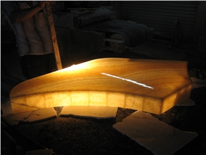Honey Onyx Glass Led Panel