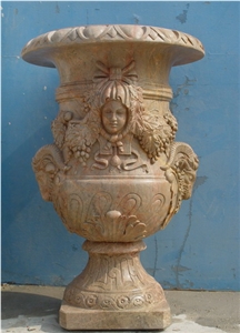 Brown Limestone Planter Pots Planter Vases Flower Pots Flower Vases