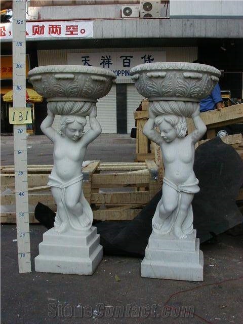 Flower Pots White Marble Planter Pots