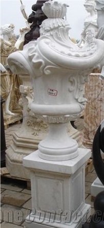 Flower Pots White Marble Planter Pots