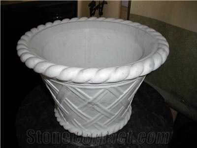 Flower Pots White Marble Planter Pots