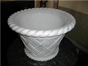 Flower Pots White Marble Planter Pots