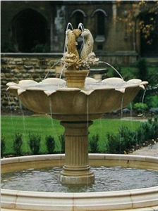 Rosa Brasil Pink Marble Fountain, Water Fountain, Garden Sculptured Fountains