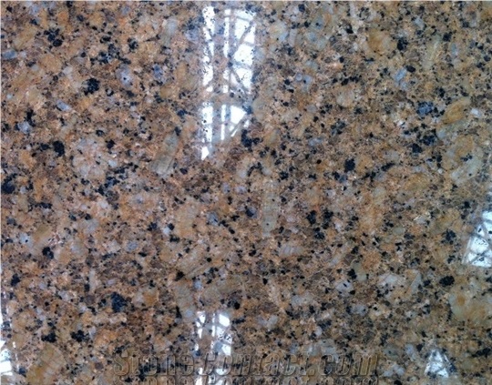 Diamond Like Flowers Granite Tiles & Slabs, China Yellow Granite