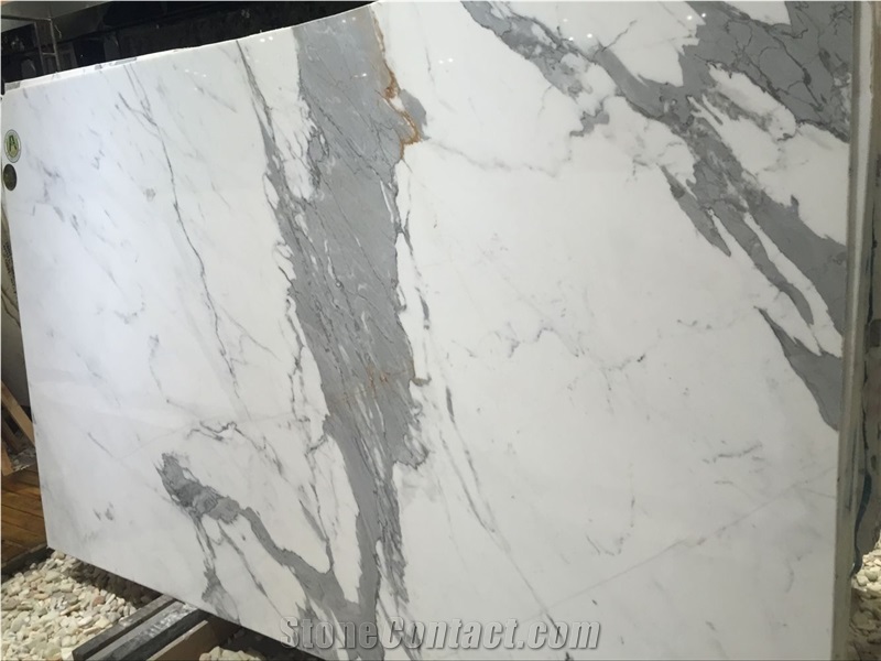 Statuario White Marble Floor Tiles, Snowflake White, Italy White Marble