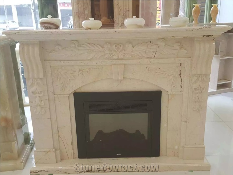 Hot Artificial Indoor White Marble Fireplace(Hf-008)