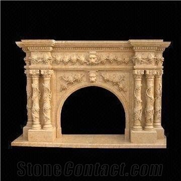 Hot Artificial Indoor White Marble Fireplace(Hf-008)