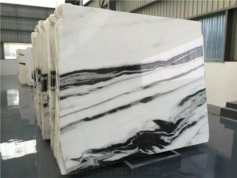 Modern Indoor Designs Polished Panda White Marble Floor Wall Tiles