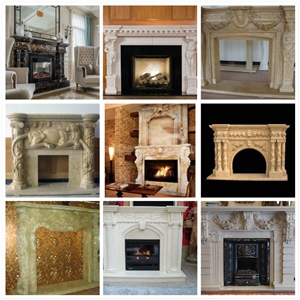 Modern Style Fireplace, Popular Sculptured Fireplace Made in China
