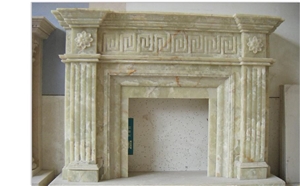 New Marble Fireplace Mantel, Outdoor Sculptured Fireplace