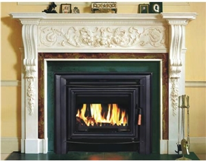 New Marble Fireplace Mantel, Outdoor Sculptured Fireplace