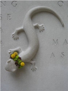 Carved Indiana Limestone Salamander