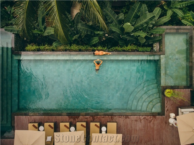 Bali Green Stone Sukabumi Pool Tiles Pedra Hijau