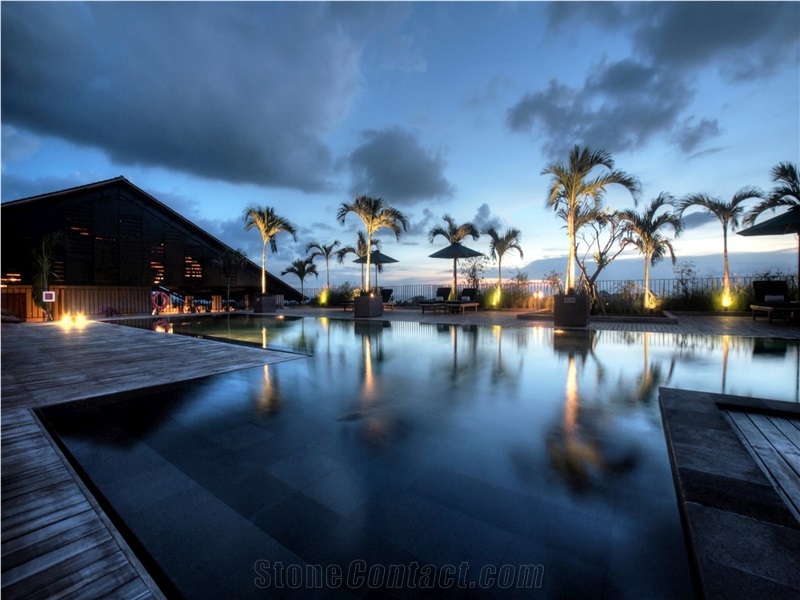 Pedra Hitam Suppliers, Stone Preta Lava Pool Tiles