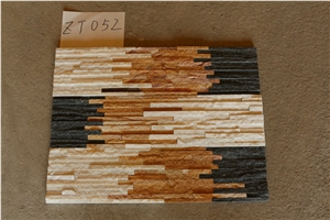 White Quartzite Yellow Sandstone Black Quartzite Water Retaining Wall Cladding Cultured Stone