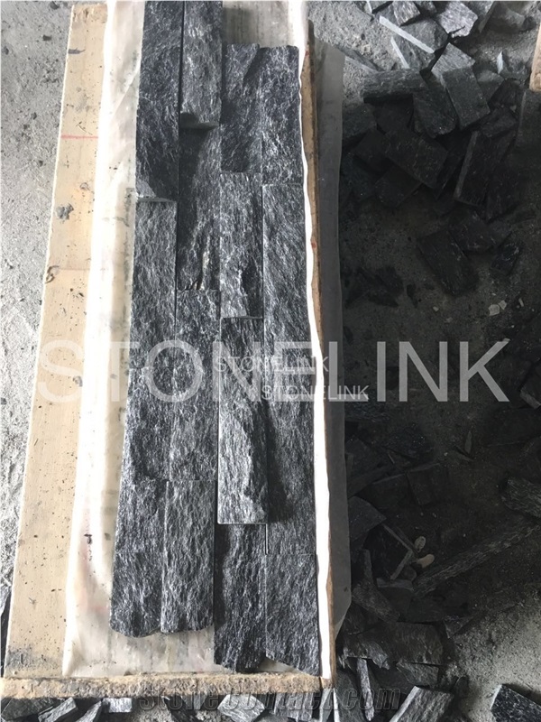 Black Slate Corner Stone, Culture Stone Wall Decor, Wall Cladding