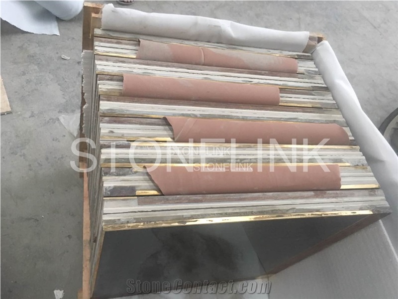 China St Laurent Cut to Size, Saint Laurent Tile with Copper, Brown Marble